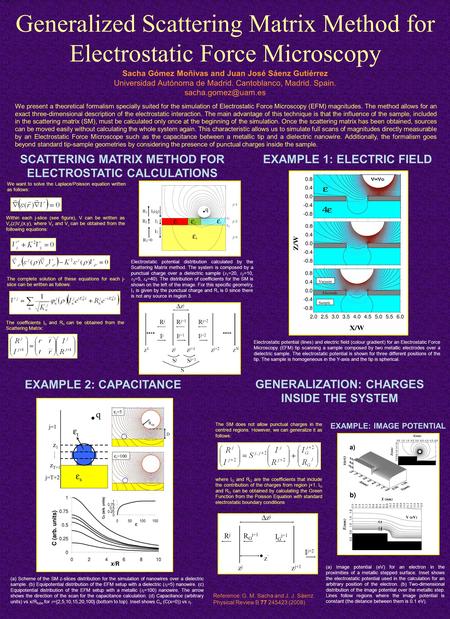 Generalized Scattering Matrix Method for Electrostatic Force Microscopy Sacha Gómez Moñivas and Juan José Sáenz Gutiérrez Universidad Autónoma de Madrid.