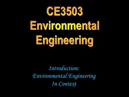 Environmental Engineering