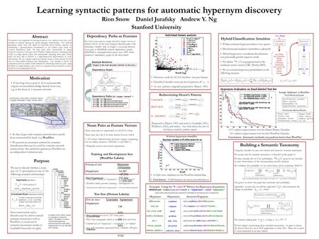 Building a Semantic Taxonomy Using this classifier we may now extend and construct semantic taxonomies. We assume that the semantic taxonomy is a directed.