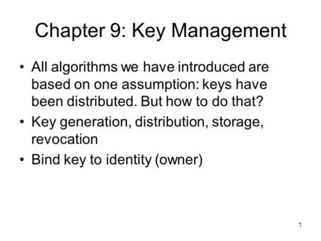 Chapter 9: Key Management