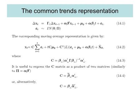 The common trends representation. Measuring common driving trends.