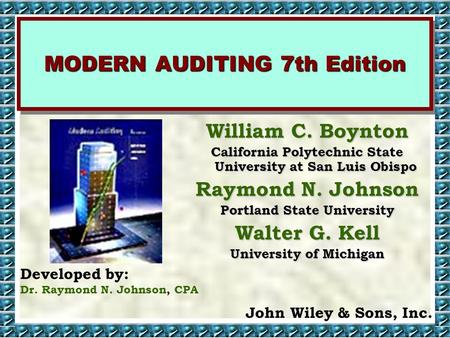 MODERN AUDITING 7th Edition