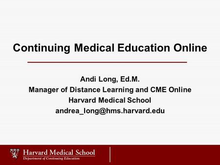 Continuing Medical Education Online