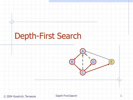 © 2004 Goodrich, Tamassia Depth-First Search1 DB A C E.