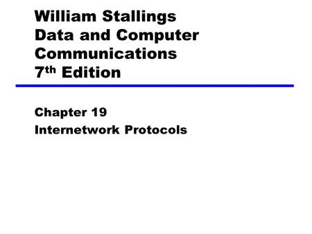 William Stallings Data and Computer Communications 7th Edition