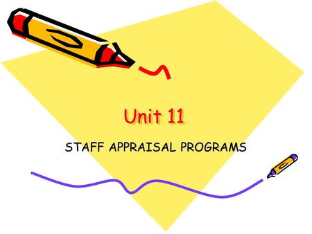 STAFF APPRAISAL PROGRAMS