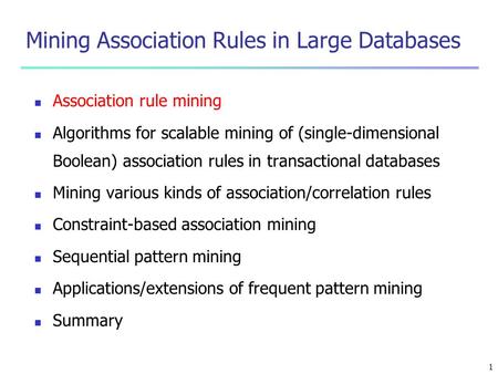 Mining Association Rules in Large Databases