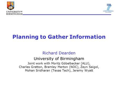 Planning to Gather Information