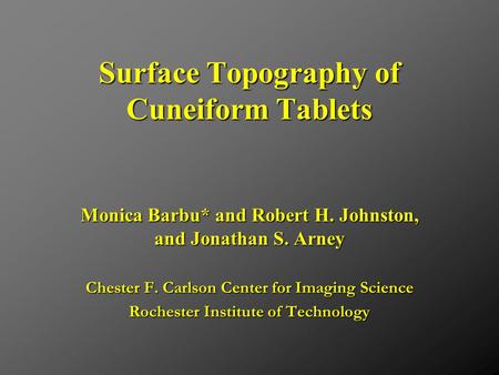 Surface Topography of Cuneiform Tablets