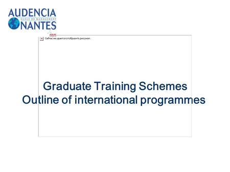 Graduate Training Schemes Outline of international programmes