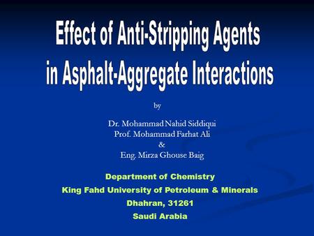 Effect of Anti-Stripping Agents in Asphalt-Aggregate Interactions