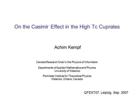 On the Casimir Effect in the High Tc Cuprates