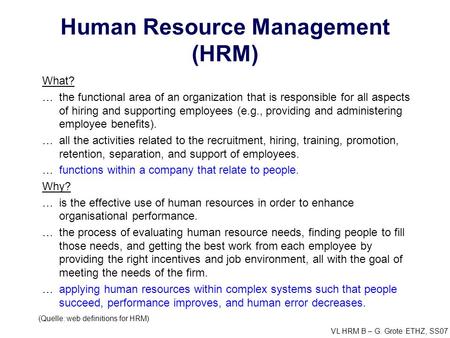 Human Resource Management (HRM)