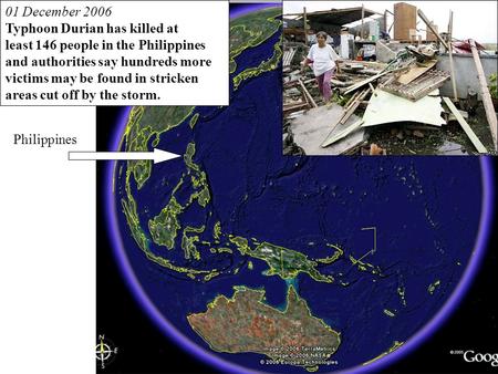 Philippines 01 December 2006 Typhoon Durian has killed at least 146 people in the Philippines and authorities say hundreds more victims may be found in.