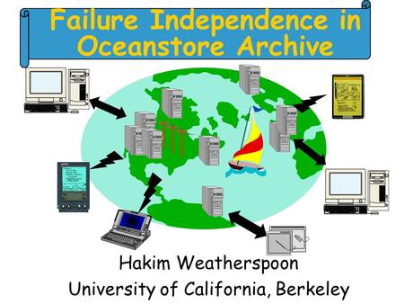 Failure Independence in Oceanstore Archive Hakim Weatherspoon University of California, Berkeley.