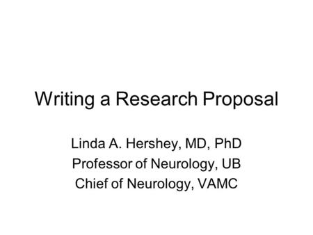 Writing a Research Proposal