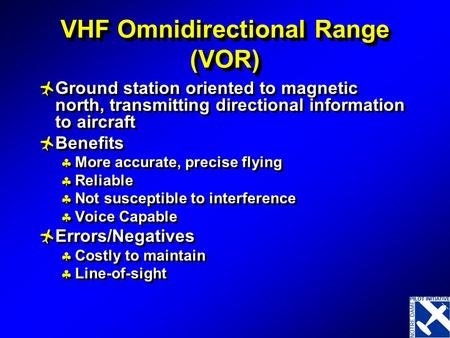 VHF Omnidirectional Range (VOR)