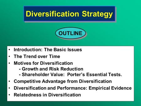 Diversification Strategy