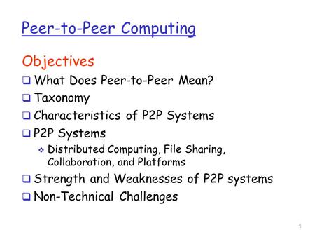 Peer-to-Peer Computing