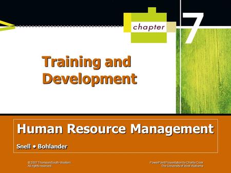 Training and Development