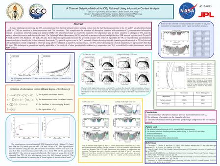 A Channel Selection Method for CO 2 Retrieval Using Information Content Analysis Le Kuai 1, Vijay Natraj 1, Run-Lie Shia 1, Charles Miller 2, Yuk Yung.