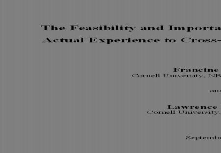 The Issue: Measuring Actual Labor Market Experience Work experience is an important source of human capital Controlling for experience is vital in studying.