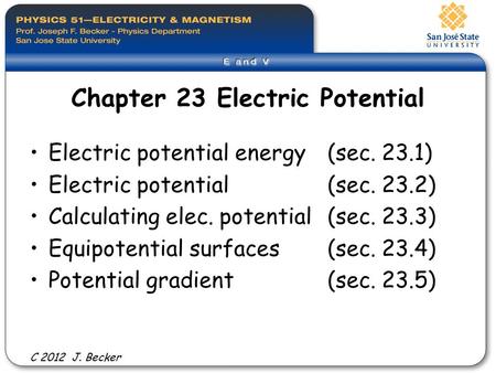 Chapter 23 Electric Potential