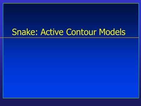 Snake: Active Contour Models