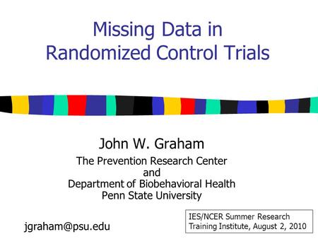 Missing Data in Randomized Control Trials