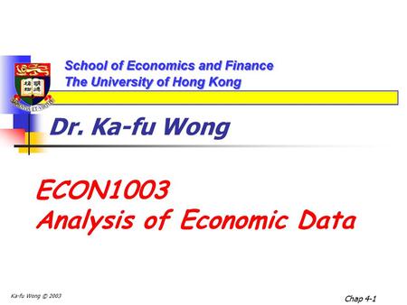 Analysis of Economic Data