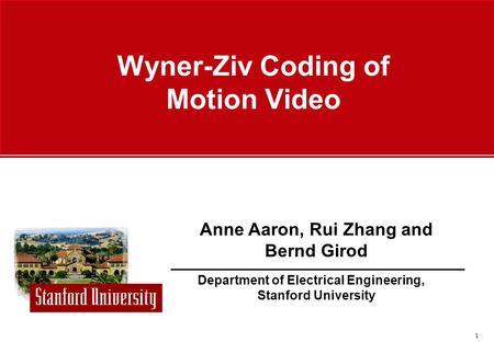 Wyner-Ziv Coding of Motion Video