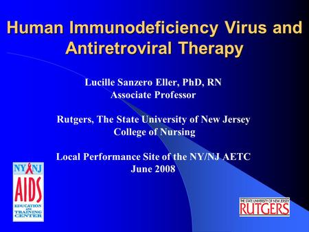 Human Immunodeficiency Virus and Antiretroviral Therapy