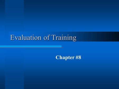 Evaluation of Training