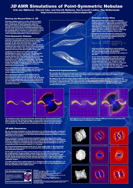 3D AMR Simulations of Point-Symmetric Nebulae Erik-Jan Rijkhorst, Vincent Icke, and Garrelt Mellema, Sterrewacht Leiden, The Netherlands