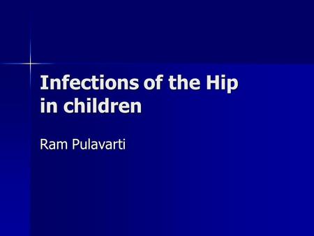 Infections of the Hip in children