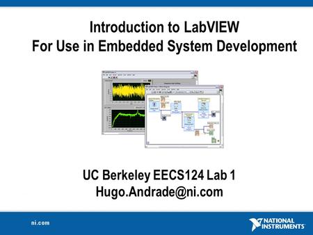 Introduction to LabVIEW For Use in Embedded System Development