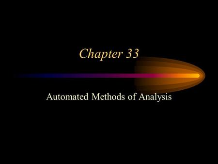 Automated Methods of Analysis