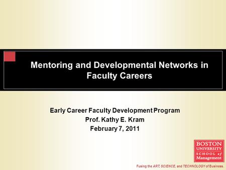 Mentoring and Developmental Networks in Faculty Careers