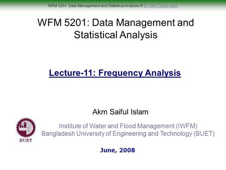 WFM 5201: Data Management and Statistical Analysis