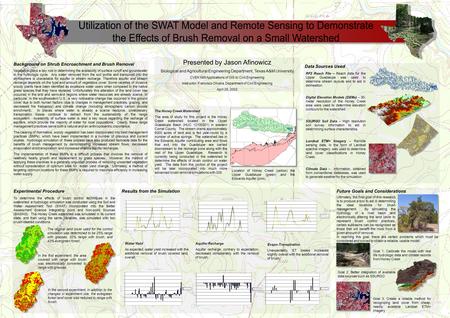 Presented by Jason Afinowicz Biological and Agricultural Engineering Department, Texas A&M University CVEN 689 Applications of GIS to Civil Engineering.