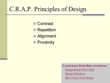 C.R.A.P. Principles of Design