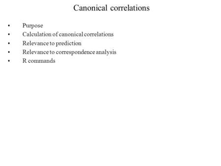 Canonical correlations