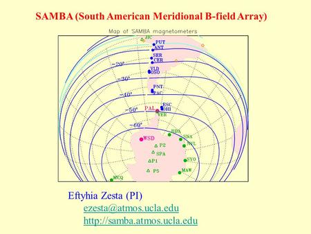 Eftyhia Zesta (PI)  SAMBA (South American Meridional B-field Array)