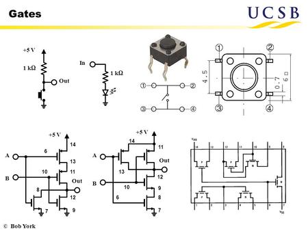 © Bob York Gates +5 V 1 kΩ Out +5 V A B Out 14 6 13 12 7 9 1011 8 In 1 kΩ +5 V A B Out 11 6 10 12 8 7 14 9 13.