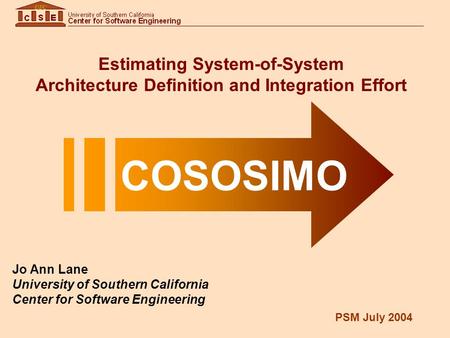 COSOSIMO Jo Ann Lane University of Southern California