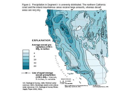 precipitation amounts are much greater on the western slopes.