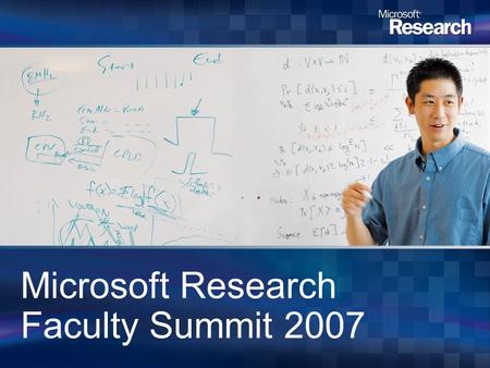 Microsoft Research Faculty Summit 2007. Tom Healy Lead Program Manager Microsoft Research.