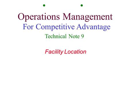 Operations Management