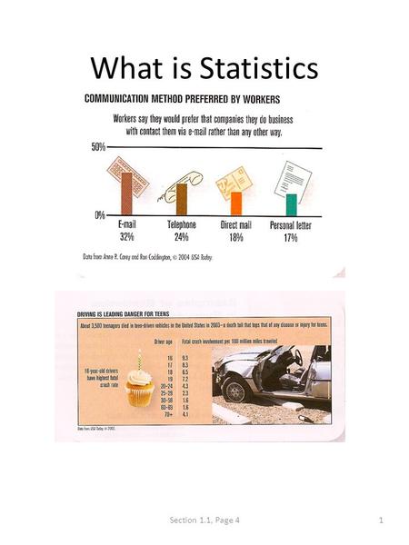 What is Statistics Section 1.1, Page 4.