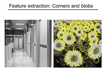 Feature extraction: Corners and blobs